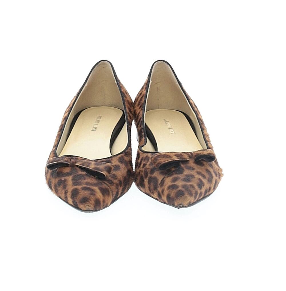 Sarah Flint Natalie Flat in Chocolate Leopard Haircalf 7.5